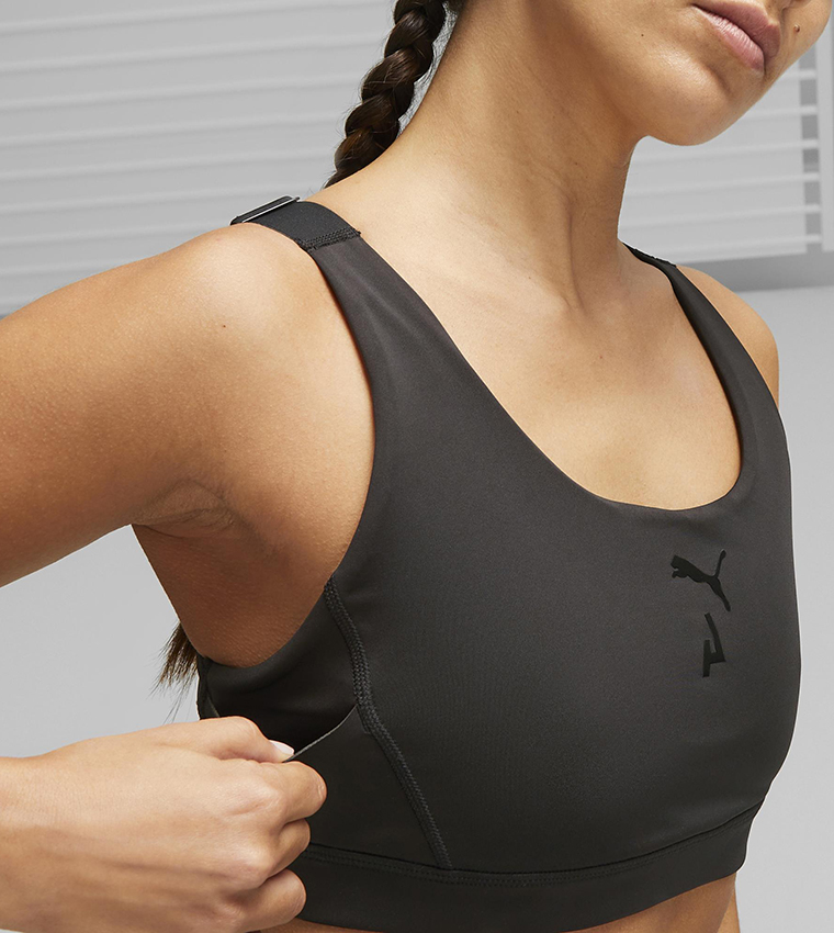 Buy Puma Logo Detail High Impact Bra Sports Bra In Black