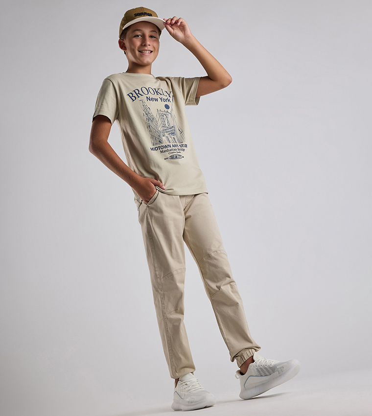 Solid Jogger Pants with Drawstring Waist