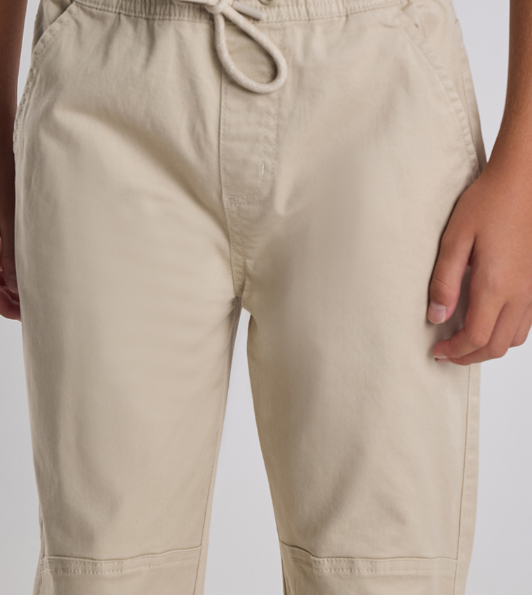 Solid Jogger Pants with Drawstring Waist