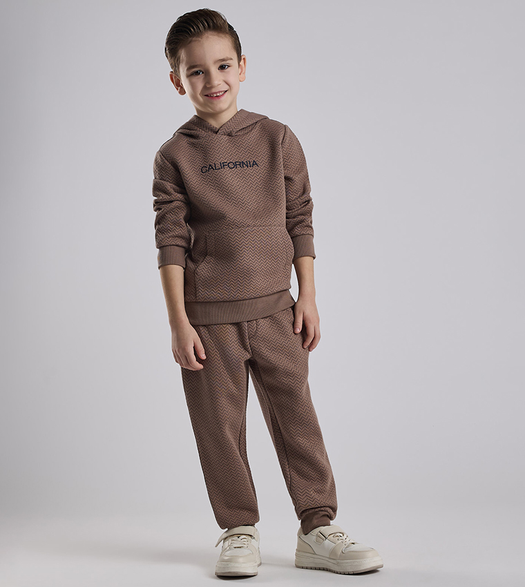 Patterned Hooded Clothing Set