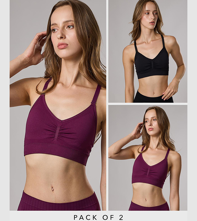 2 Pack Racer Back Sports Bras