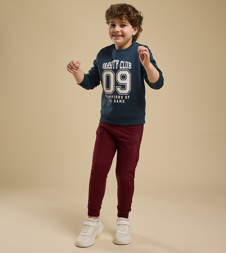 Printed Sweatshirt with Crew Neck and Long Sleeves