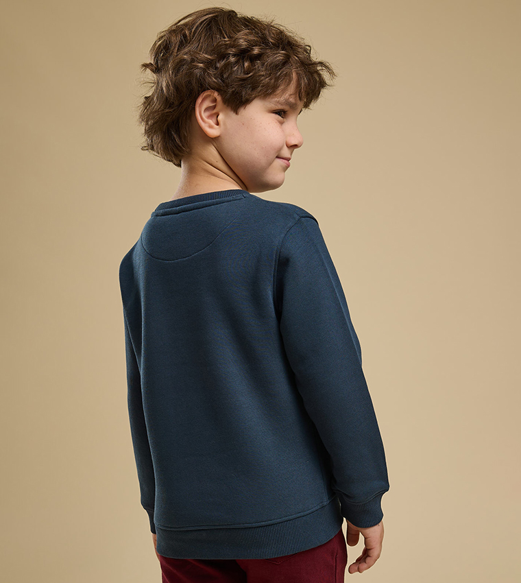 Printed Sweatshirt with Crew Neck and Long Sleeves