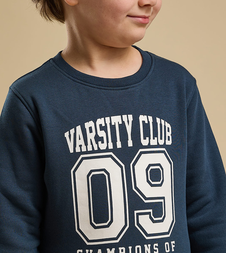 Printed Sweatshirt with Crew Neck and Long Sleeves