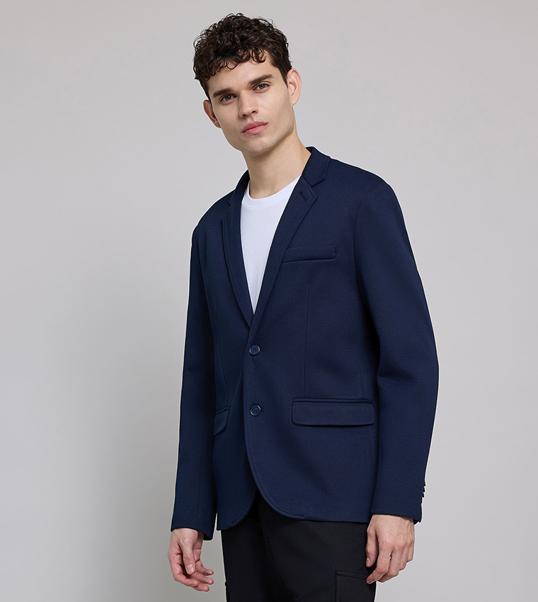 Solid Single Breasted Blazer with Button Closure
