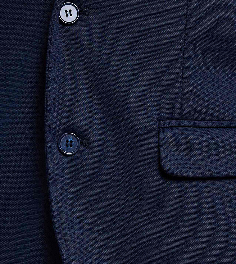 Solid Single Breasted Blazer with Button Closure