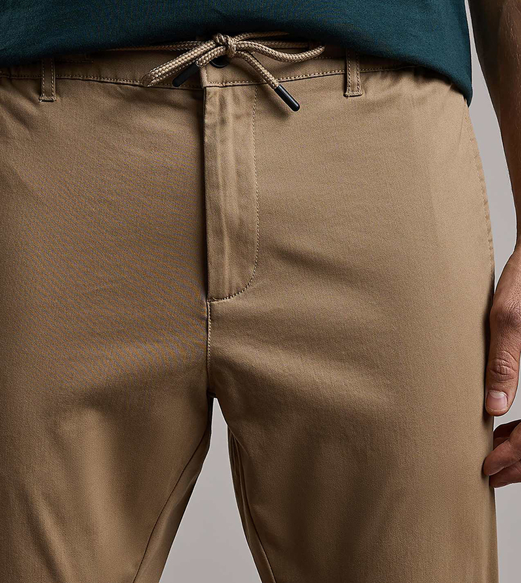 Solid Jogger Pants with Drawstring Waist