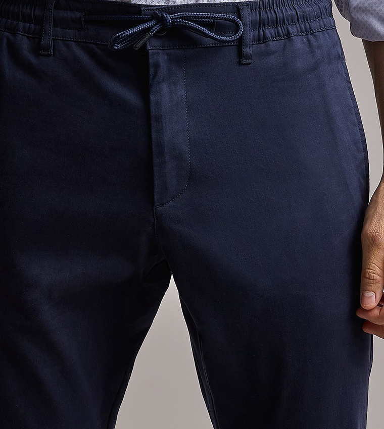 Solid Jogger Pants with Drawstring Waist