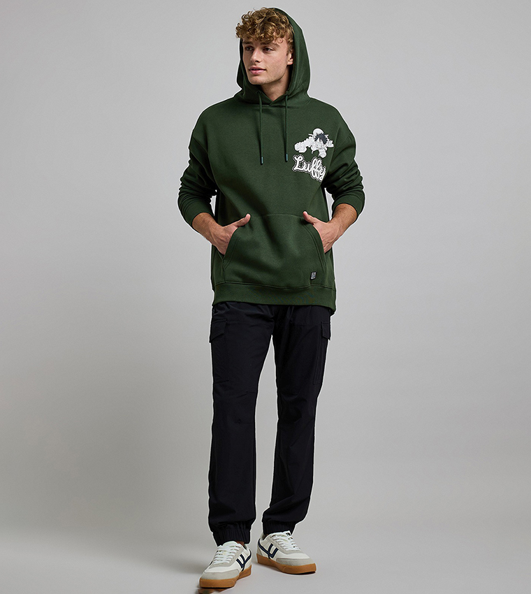 Printed Hoodie with Long Sleeves