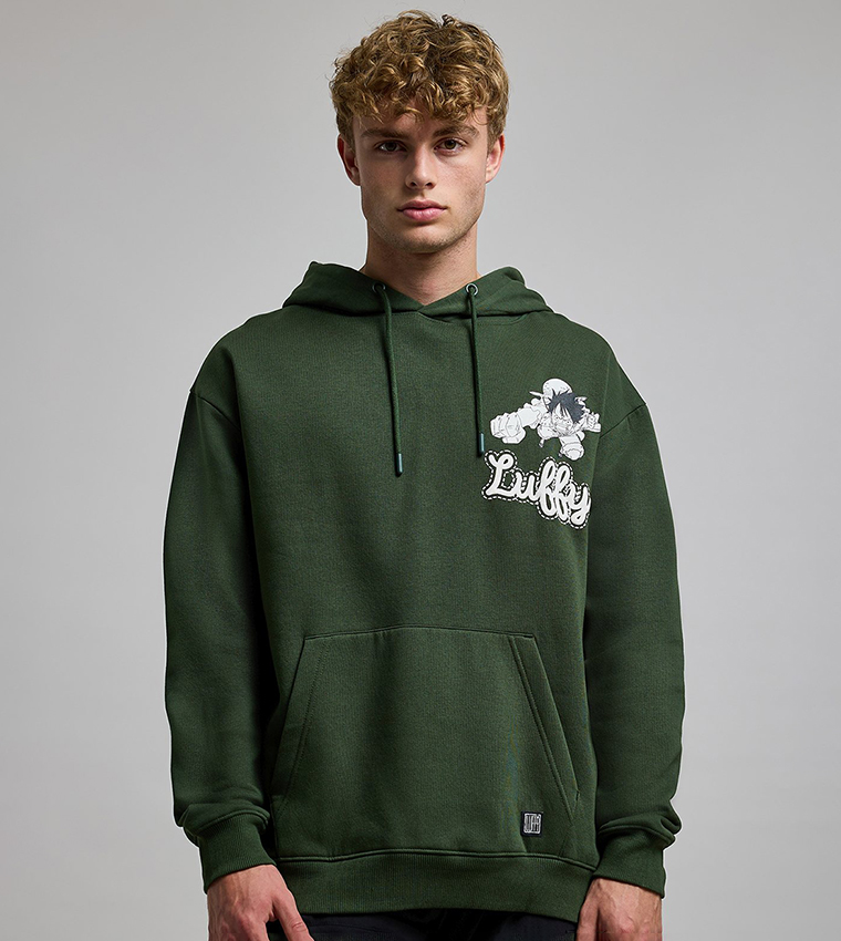 Printed Hoodie with Long Sleeves