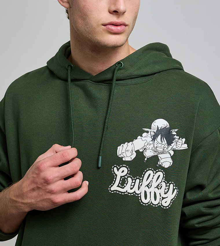 Printed Hoodie with Long Sleeves