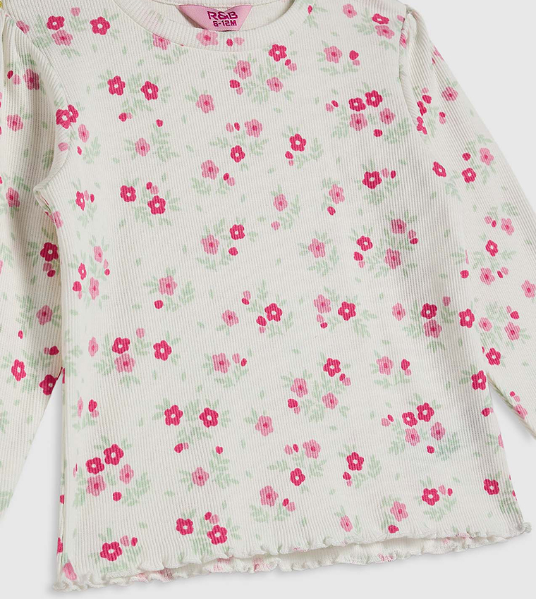 2 Pack Printed Tops with Long Sleeves