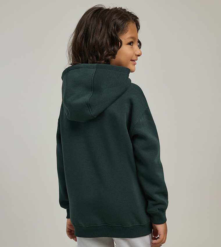 Printed Hoodie with Long Sleeves