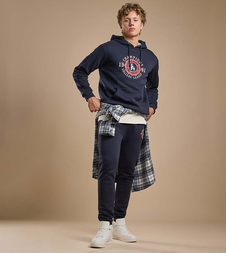 Printed Hoodie with Long Sleeves