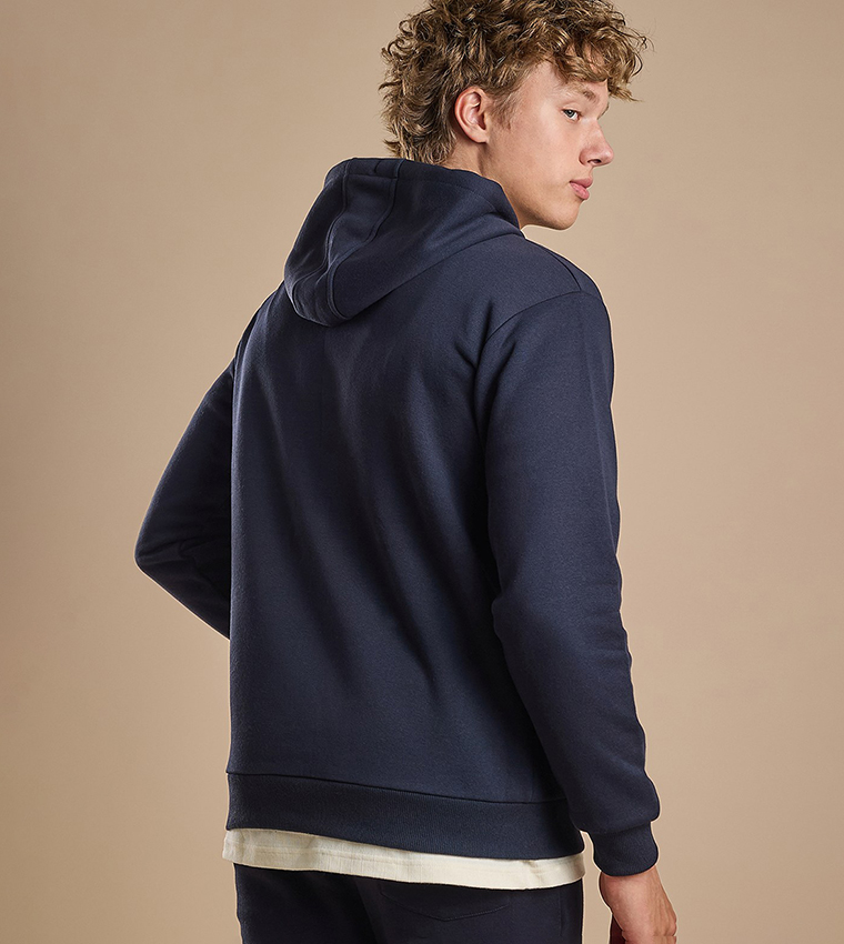 Printed Hoodie with Long Sleeves