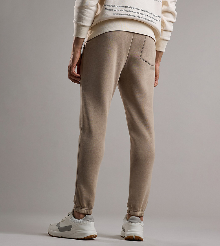 Embroidery Detail Joggers with Drawstring Waist