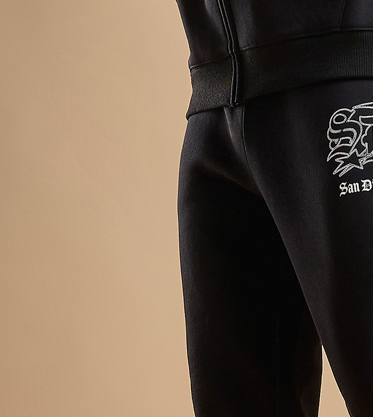 Printed Joggers with Drawstring Waist