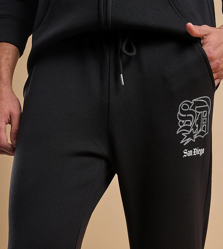Printed Joggers with Drawstring Waist
