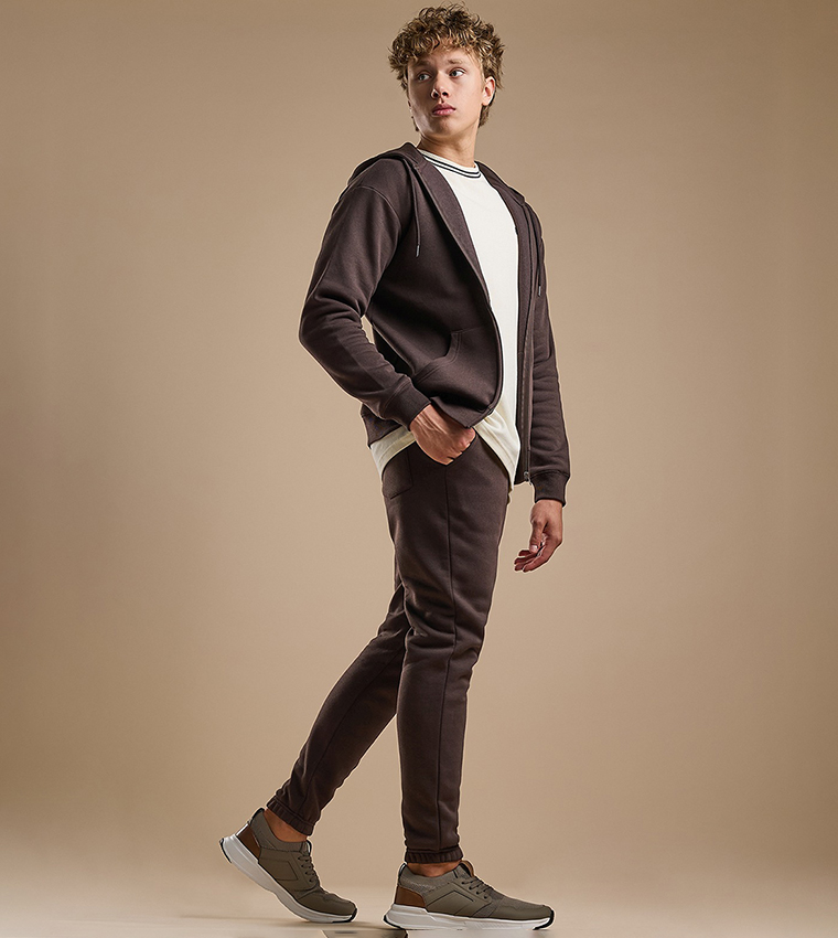 Solid Joggers with Drawstring Waist