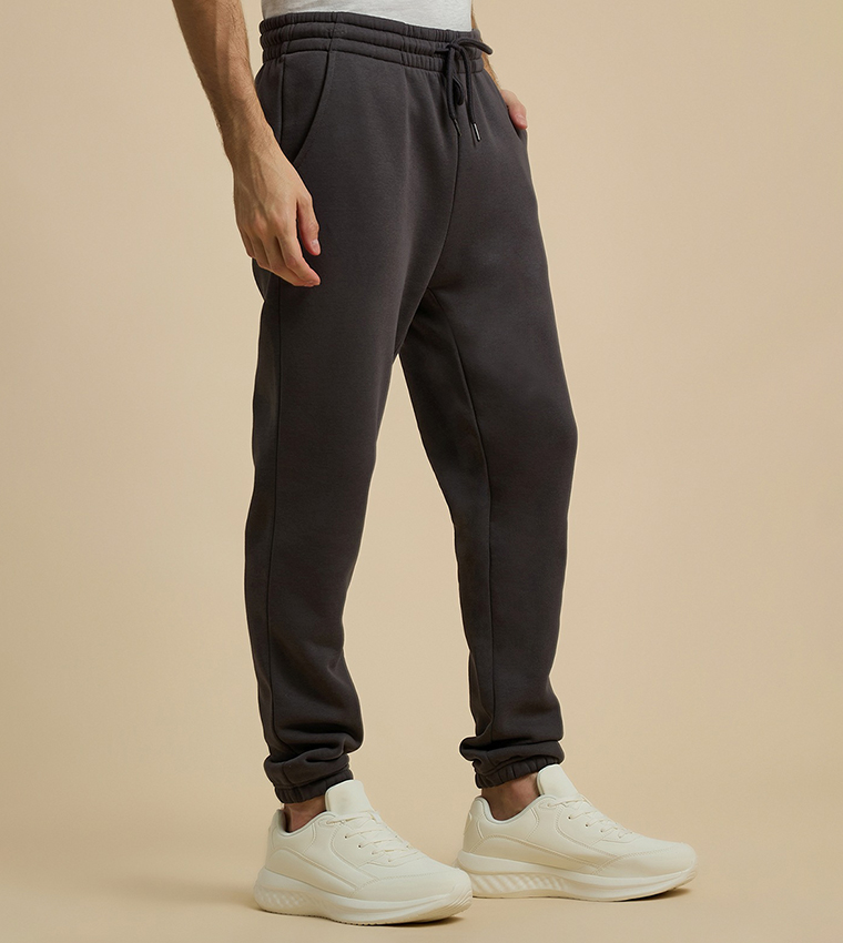 Solid Joggers with Drawstring Waist