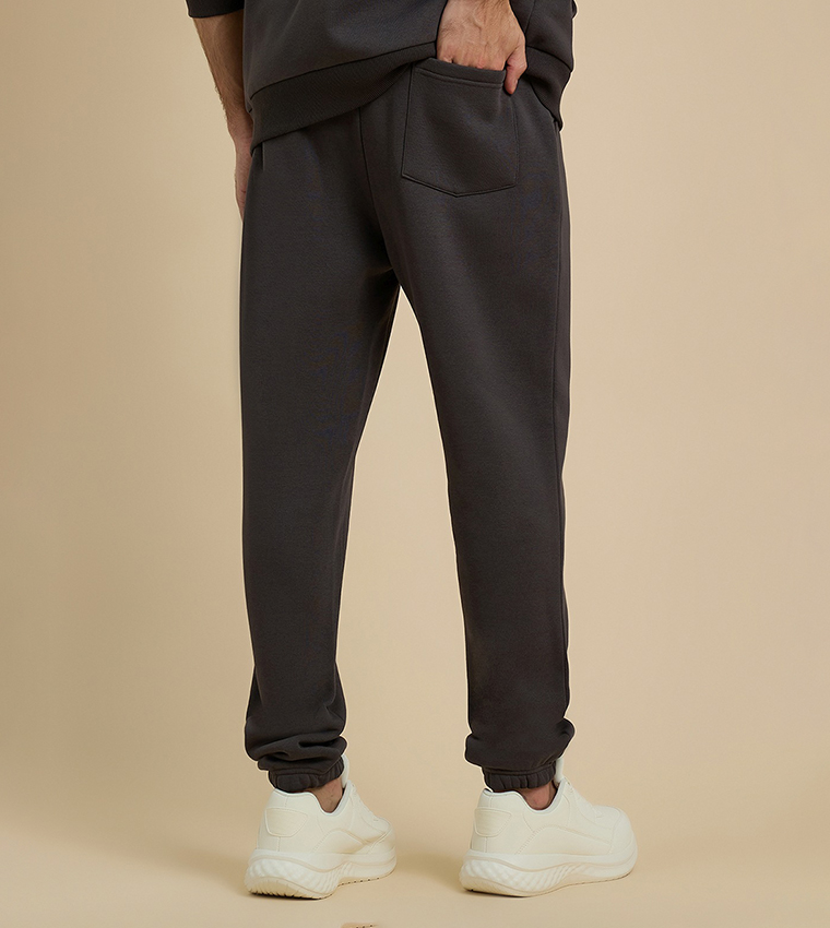 Solid Joggers with Drawstring Waist