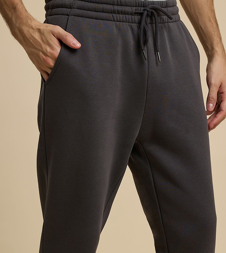 Solid Joggers with Drawstring Waist