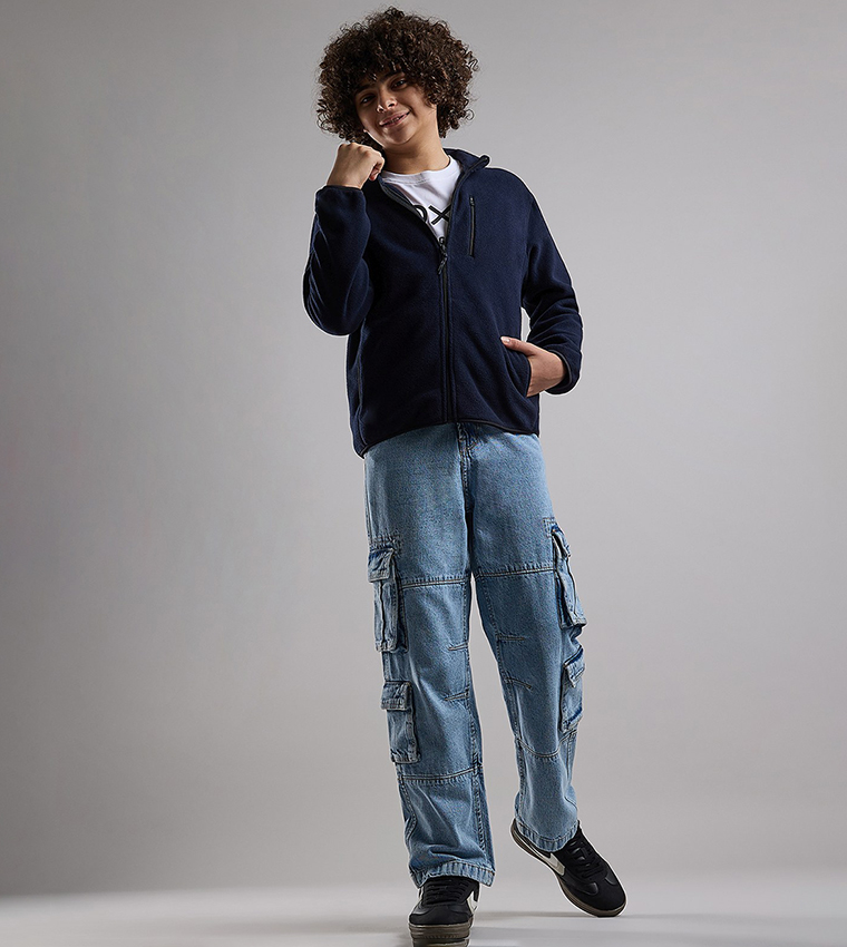 Zippered Jacket with High Neck and Long Sleeves