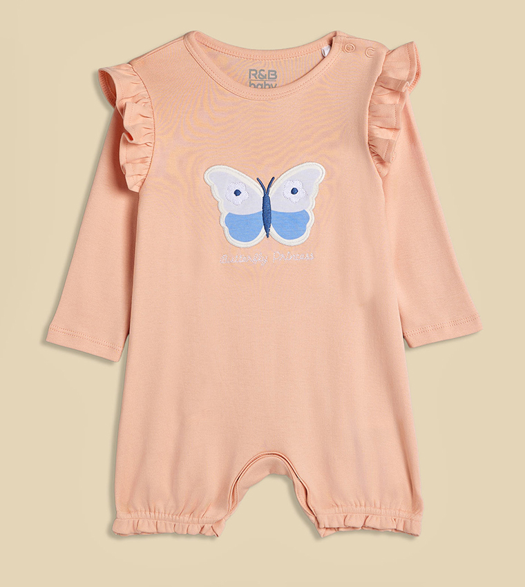3 Pack Printed Rompers with Long Sleeves