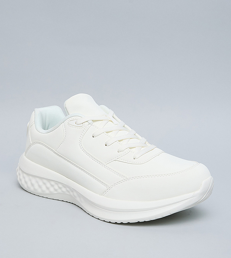 Solid Lace Up Sports Shoes