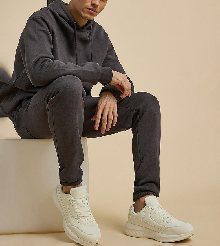 Solid Lace Up Sports Shoes