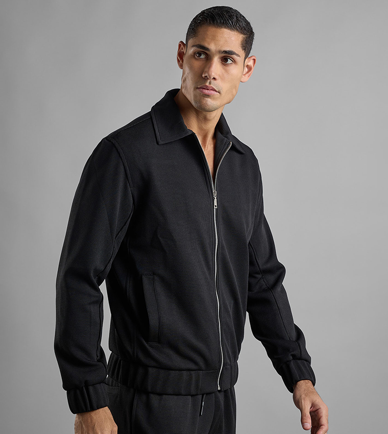 Solid Jacket with Zipper Closure