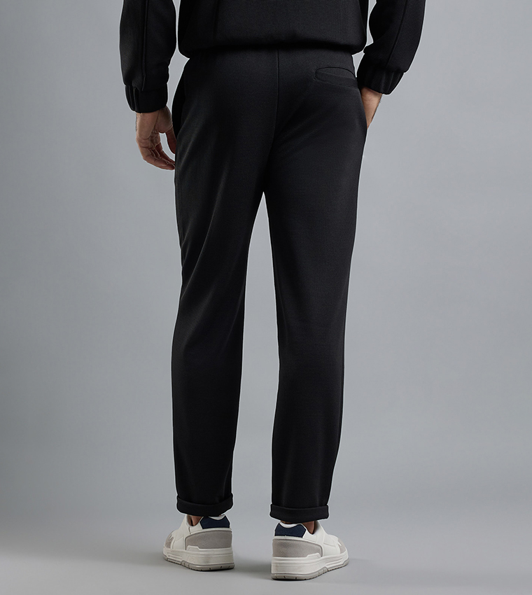 Textured Knit Pants with Elastic Waist