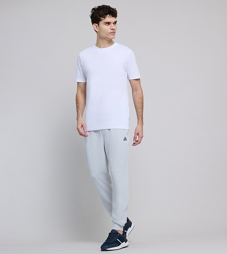 Textured Active Joggers with Drawstring Waist