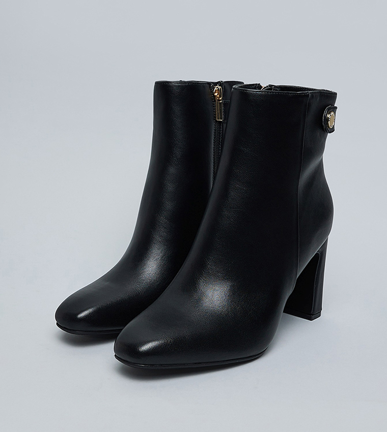 Solid Heeled Ankle Boots