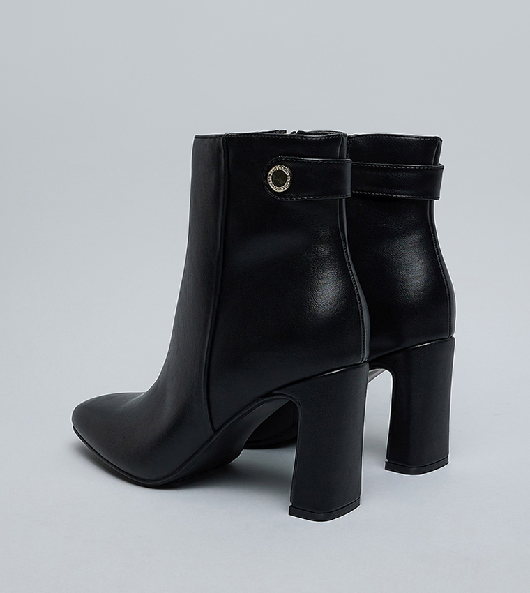 Solid Heeled Ankle Boots