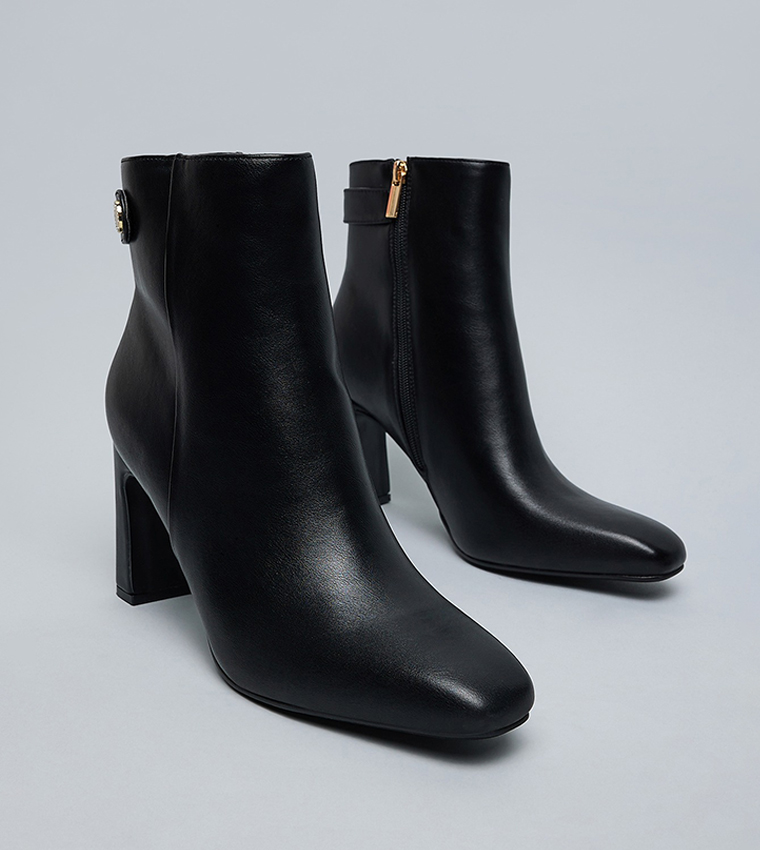 Solid Heeled Ankle Boots