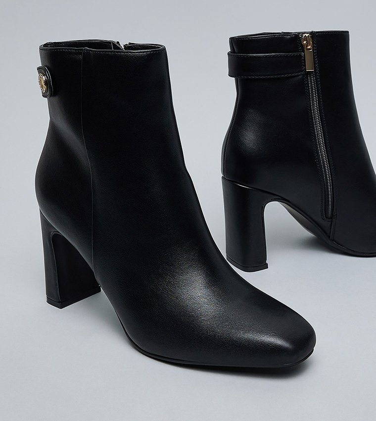 Solid Heeled Ankle Boots