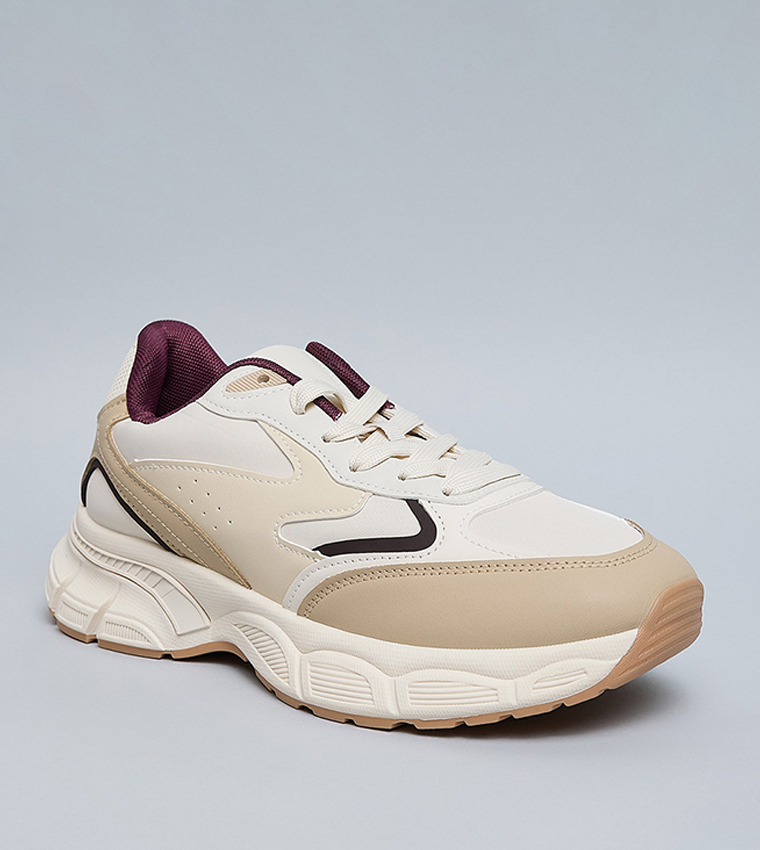 Color Block Lace Up Sneakers