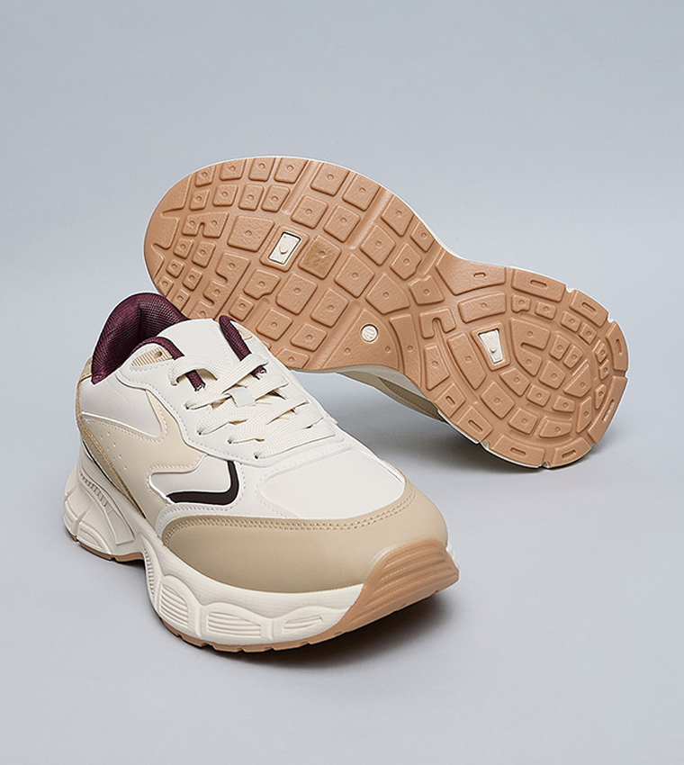 Color Block Lace Up Sneakers