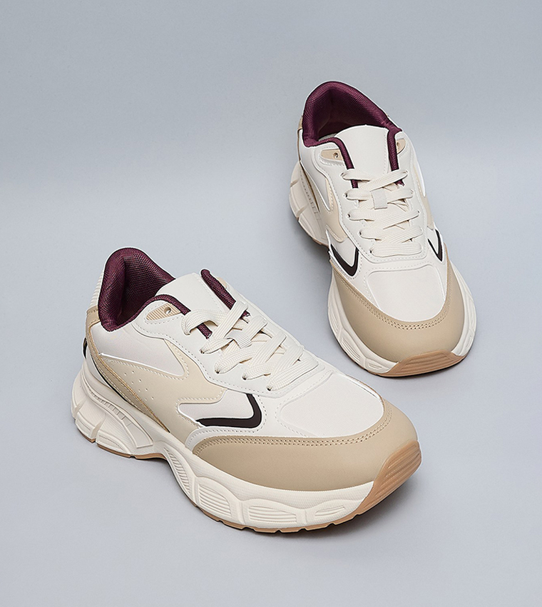 Color Block Lace Up Sneakers