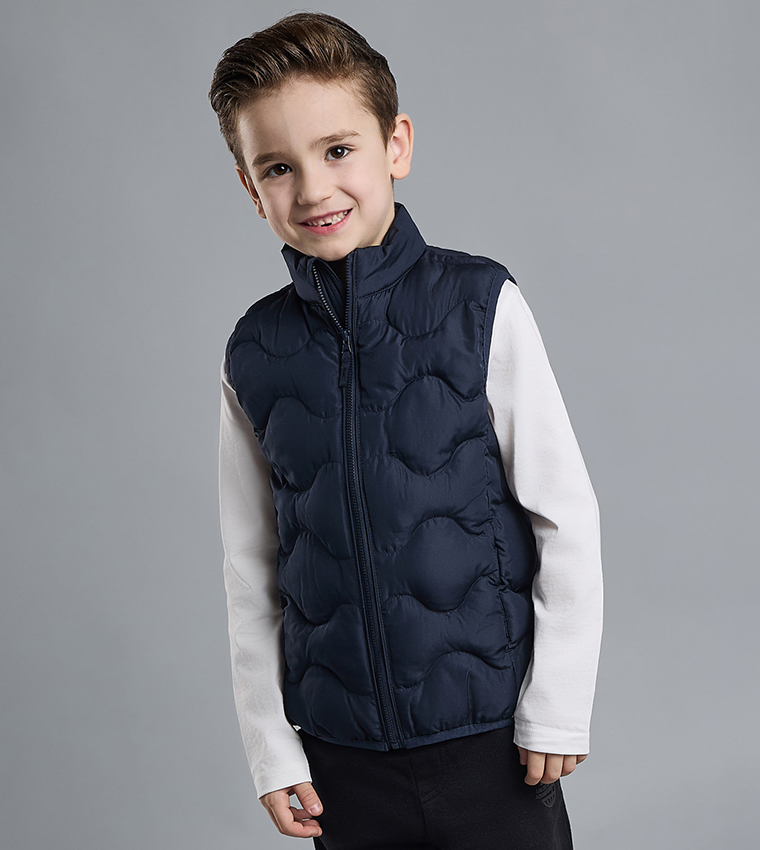 Quilted Gilet with Zipper Closure