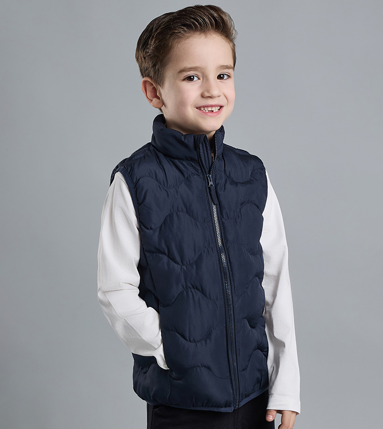 Quilted Gilet with Zipper Closure