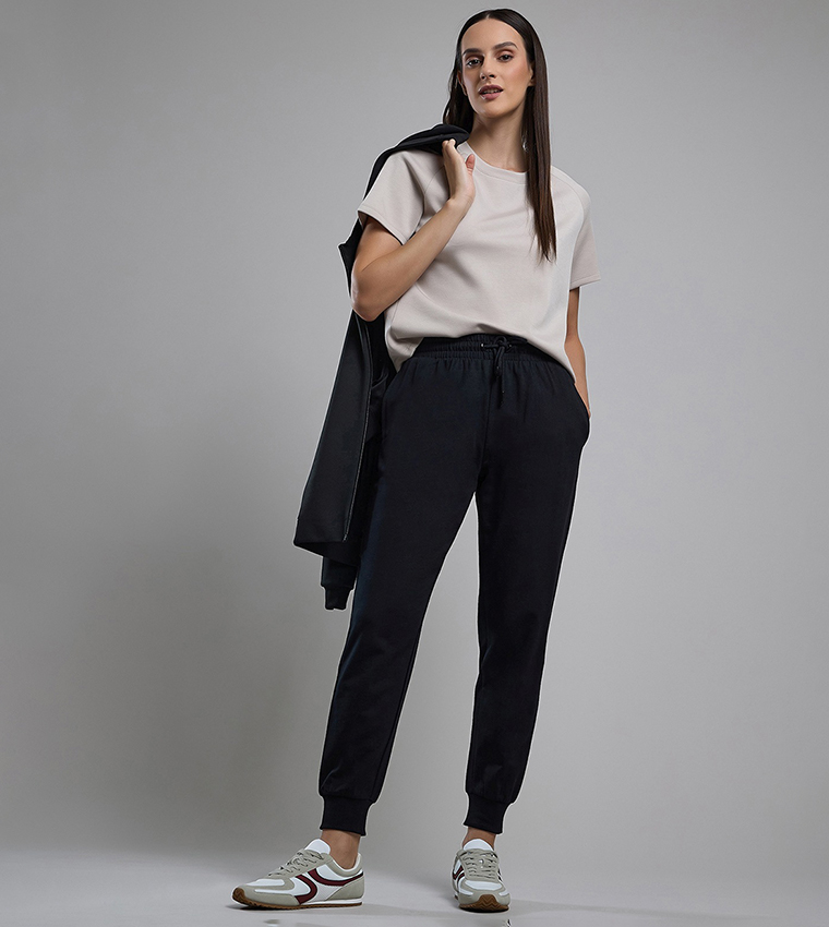 Solid Joggers with Drawstring Waist