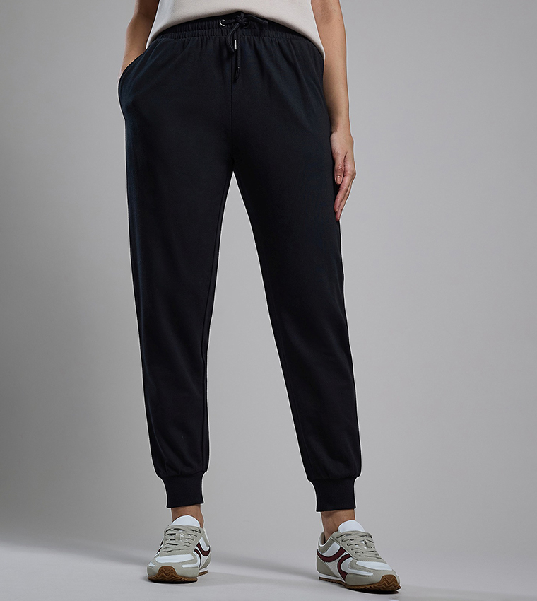 Solid Joggers with Drawstring Waist