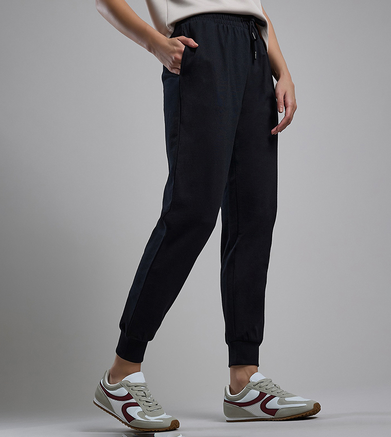 Solid Joggers with Drawstring Waist