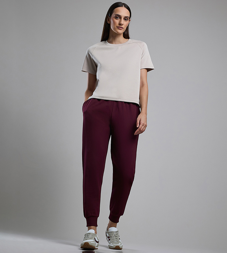 Solid Joggers with Drawstring Waist