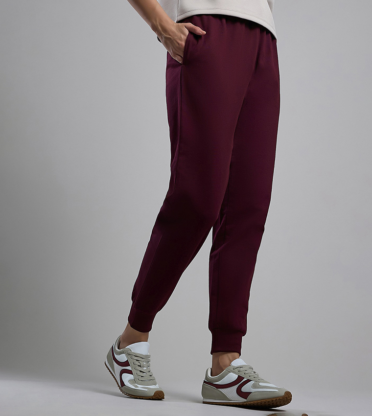 Solid Joggers with Drawstring Waist