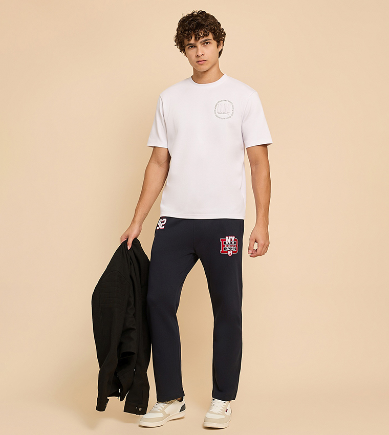 Appliqued Joggers with Drawstring Waist