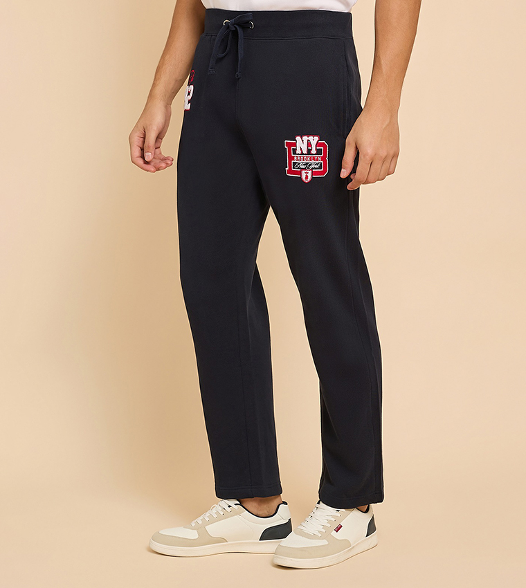 Appliqued Joggers with Drawstring Waist