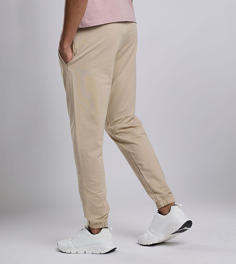 Solid Joggers with Drawstring Waist